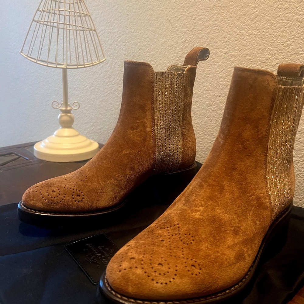 The Office of Angela Scott  - Ms. Kate Suede Boots.  New
